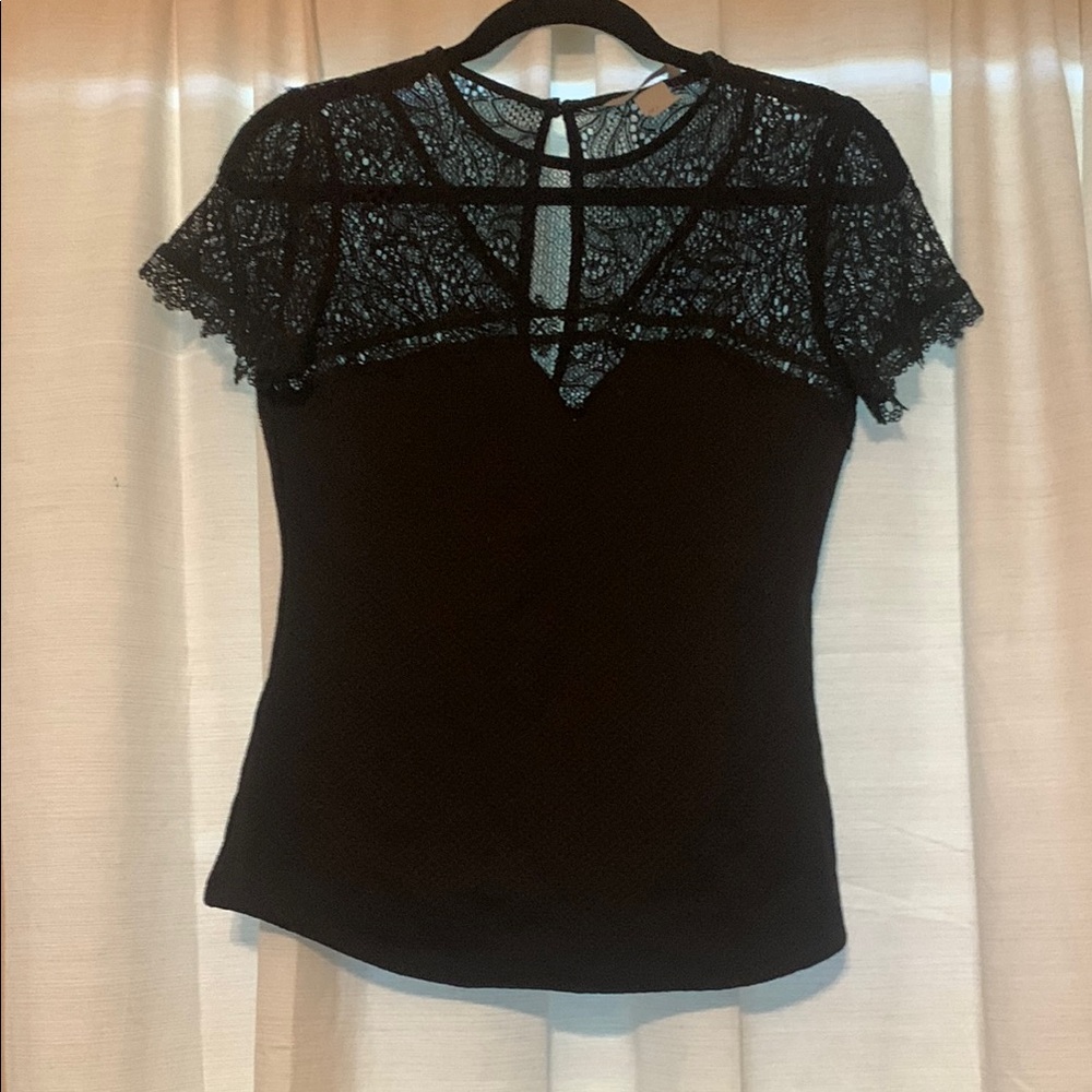 Elegant Black Lace Women's Top